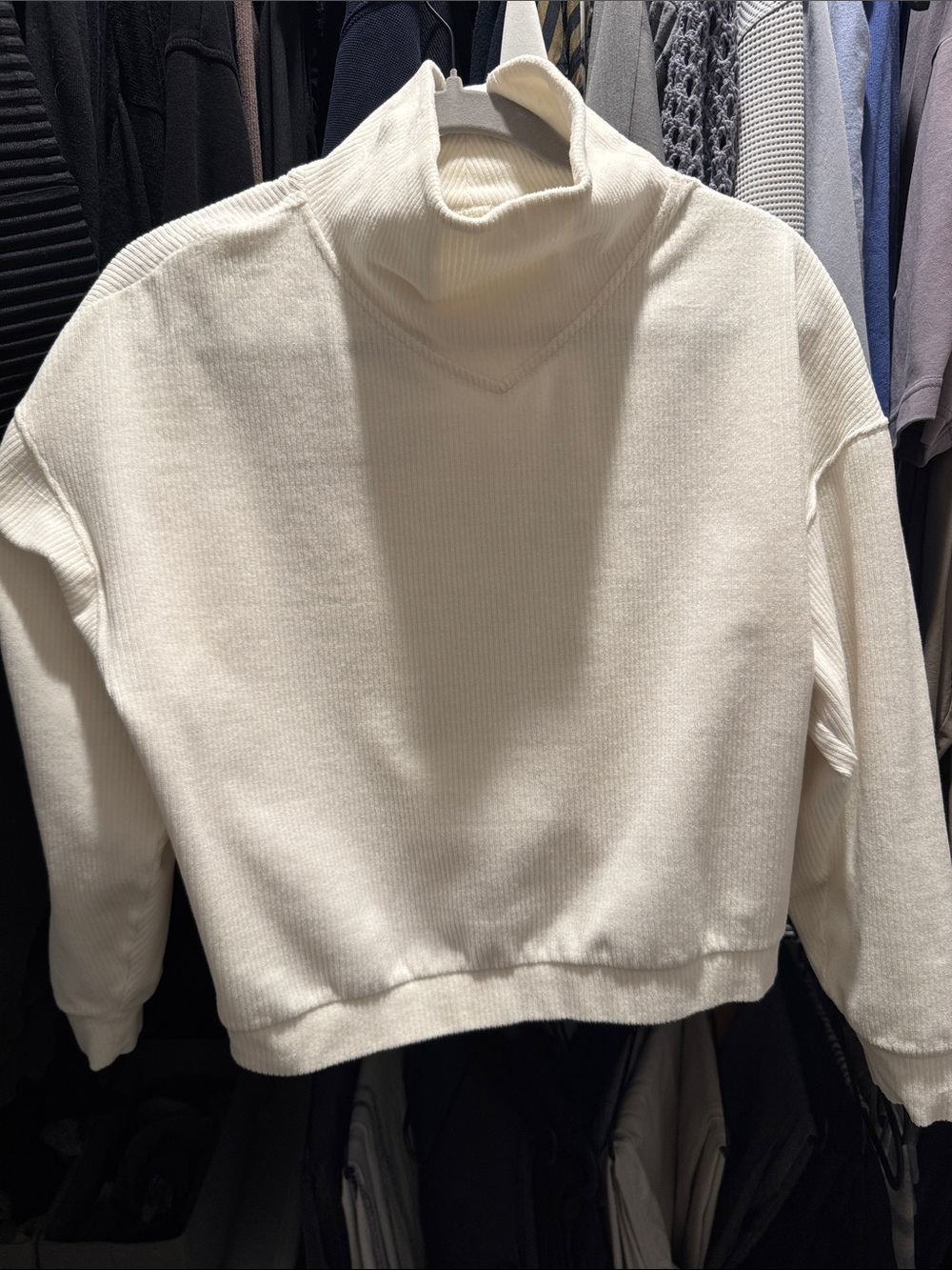 Madewell Cream Ribbed Turtleneck Sweater